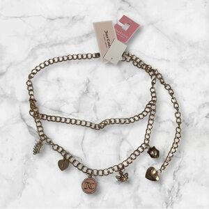 Juicy Couture Gold 5 Charms Chain Belt M/L NWT